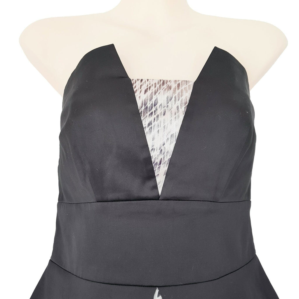 PILGRIM Black Snakeskin Strapless Women's Peplum Pencil Dress Party Cocktail
