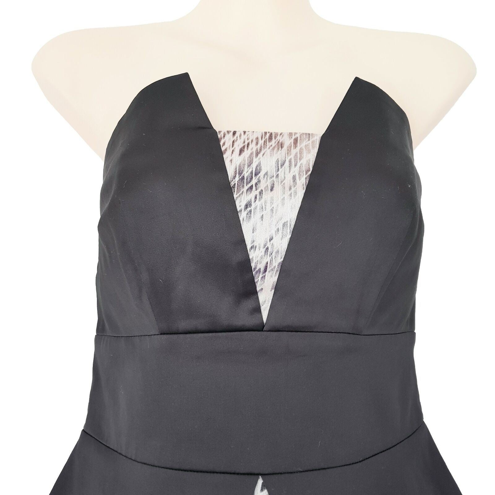 PILGRIM Black Snakeskin Strapless Women's Peplum Pencil Dress Party Cocktail
