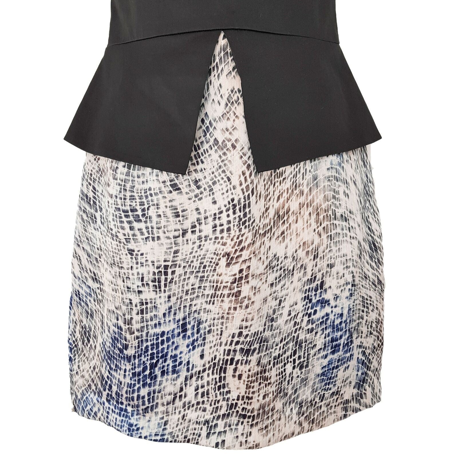 PILGRIM Black Snakeskin Strapless Women's Peplum Pencil Dress Party Cocktail