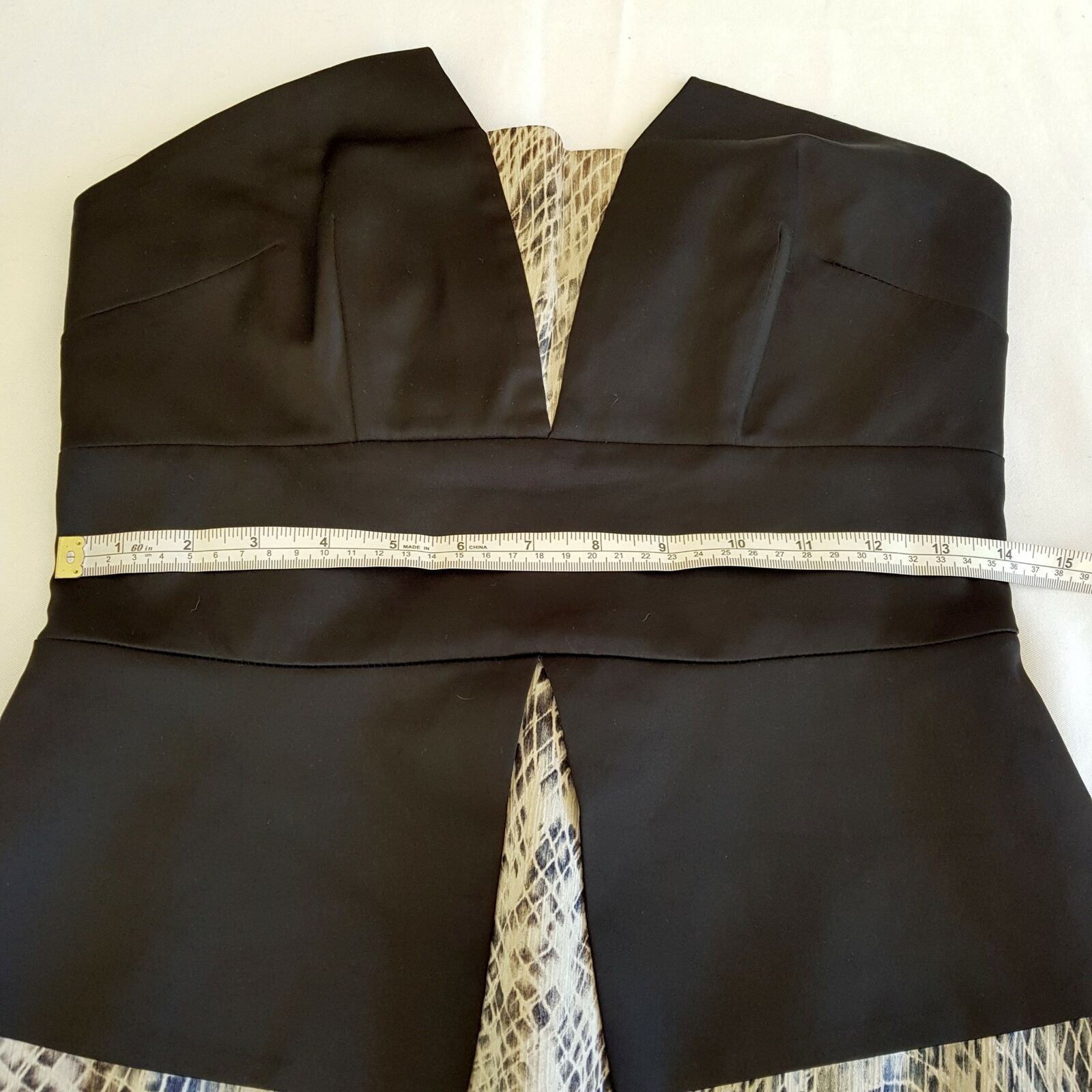 PILGRIM Black Snakeskin Strapless Women's Peplum Pencil Dress Party Cocktail