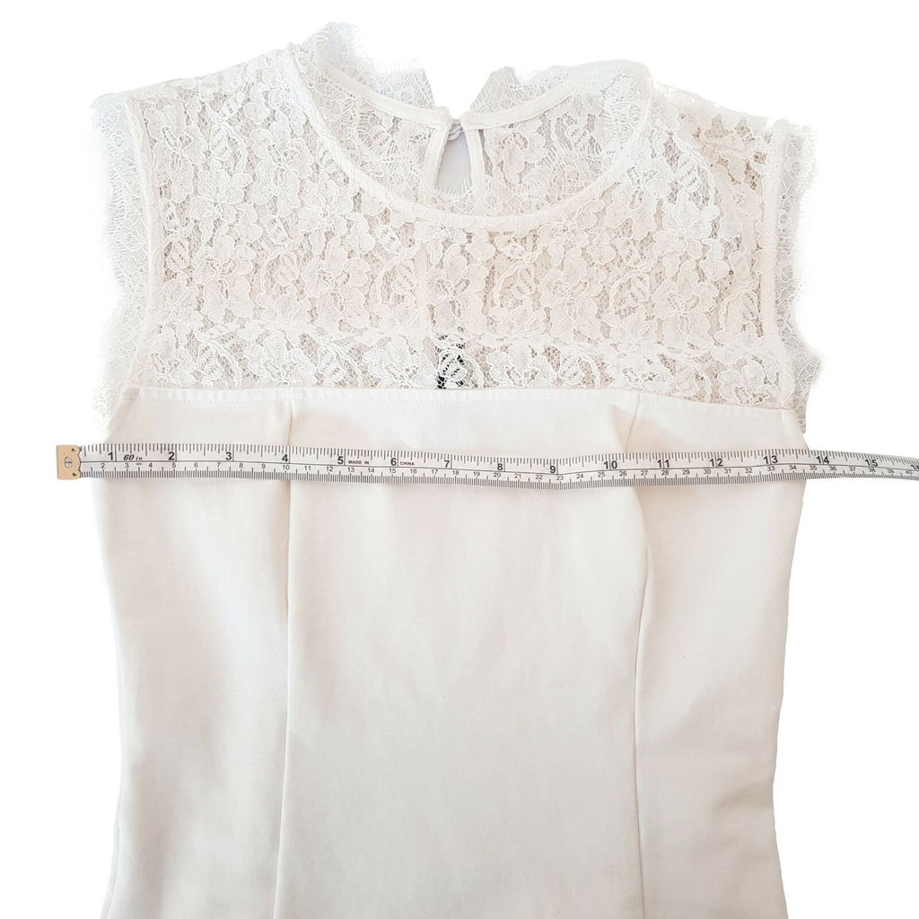 FOREVER NEW White Lace Women's Blouse Formal Wedding Wear Ladies Classy Top Fit