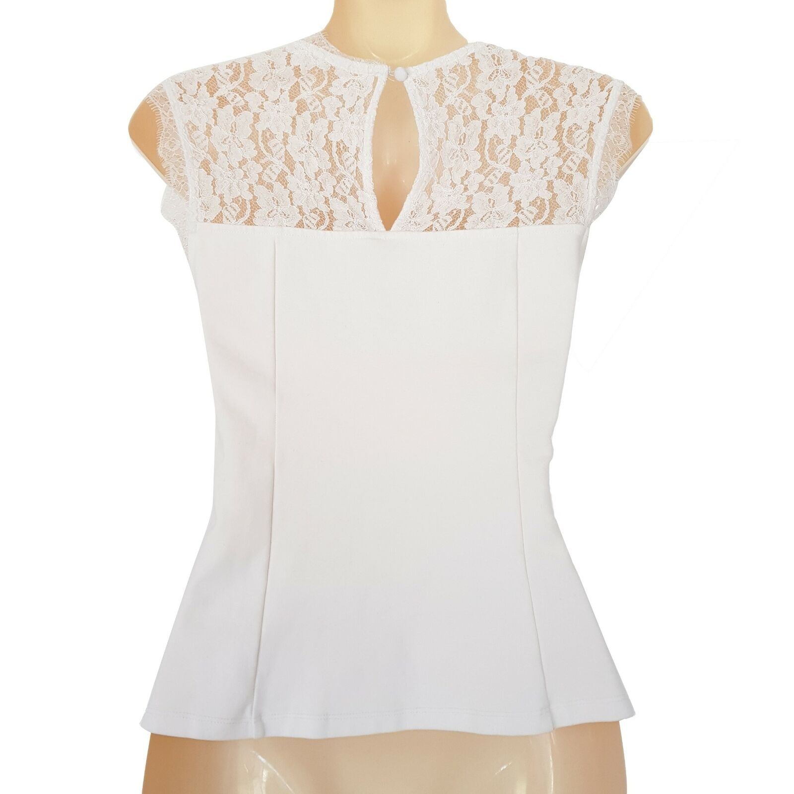 FOREVER NEW White Lace Women's Blouse Formal Wedding Wear Ladies Classy Top Fit