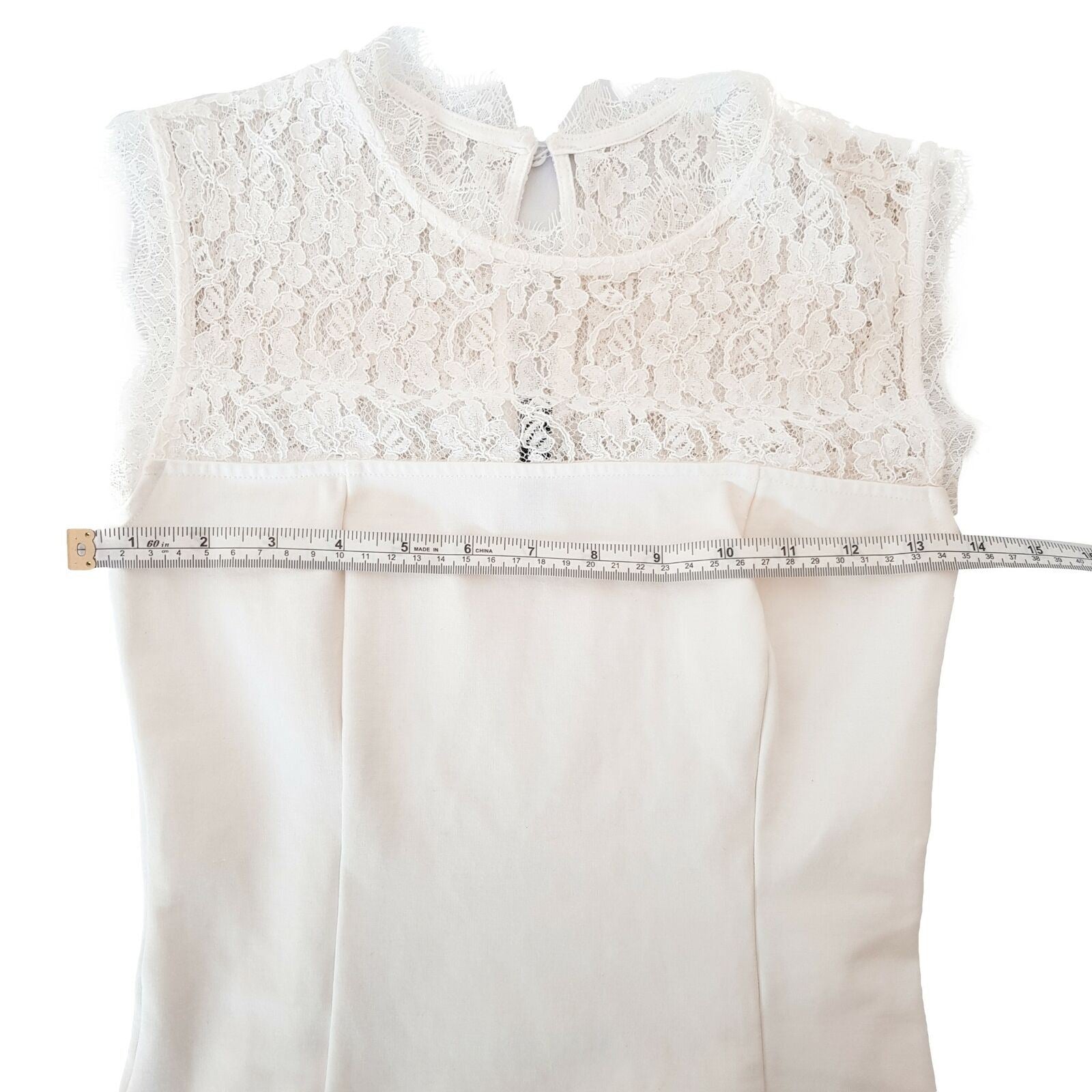 FOREVER NEW White Lace Women's Blouse Formal Wedding Wear Ladies Classy Top Fit
