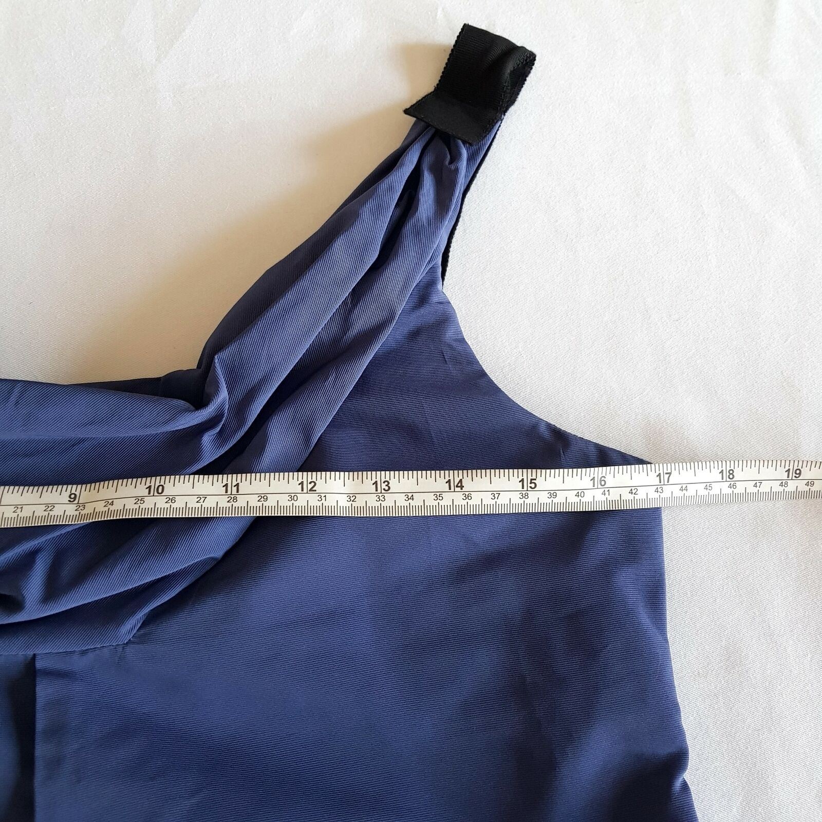 CUE Blue Sleeveless Women's A-Line Party Work Dress Cowl Neck Made in Australia