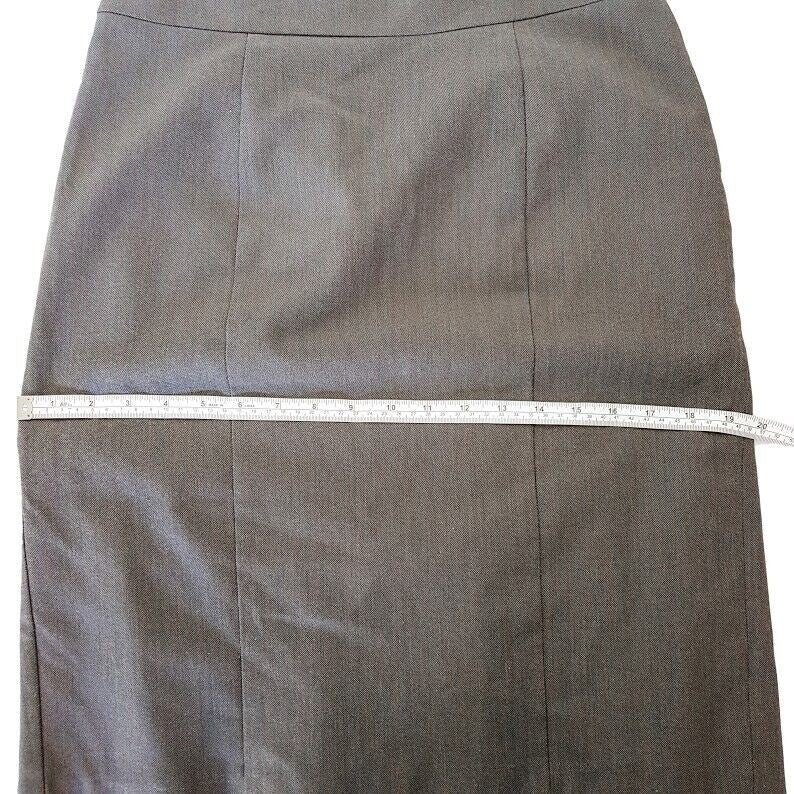 JACQUI-E Grey Brown A-Line Skirt Ladies Office Work Wear Business Knee-Length