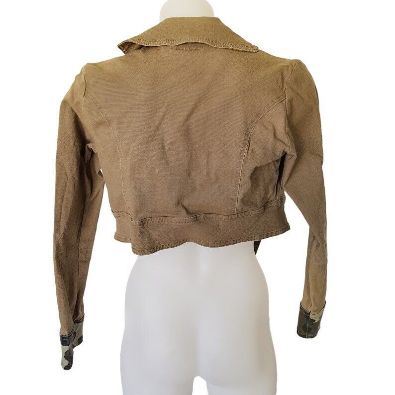 STONE EAGLE Jeans Australia Vintage Green Brown Camo Women's Cropped Jacket VTG