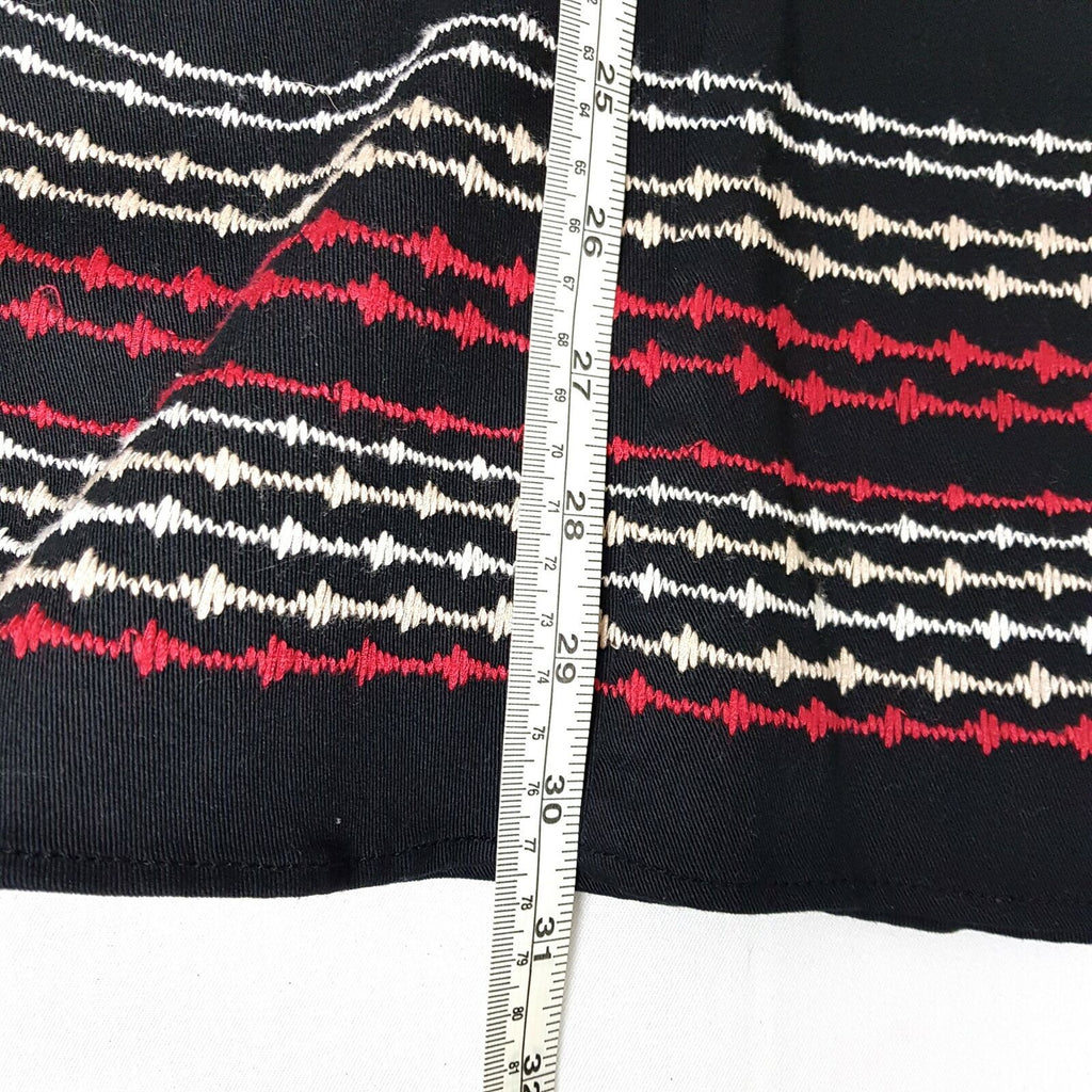 BNWT LAURA ASHLEY Designer Black Red Knit Women's A-Line Midi Skirt Cotton Sz 8