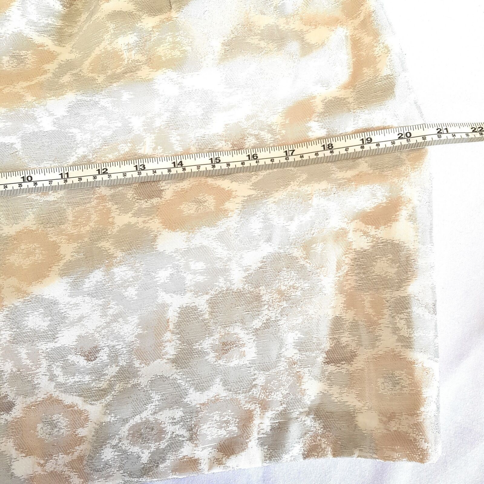 BNWT SEDUCE Metallic Beige White Asymmetric Sleeve Women's Sheath Dress Size 12