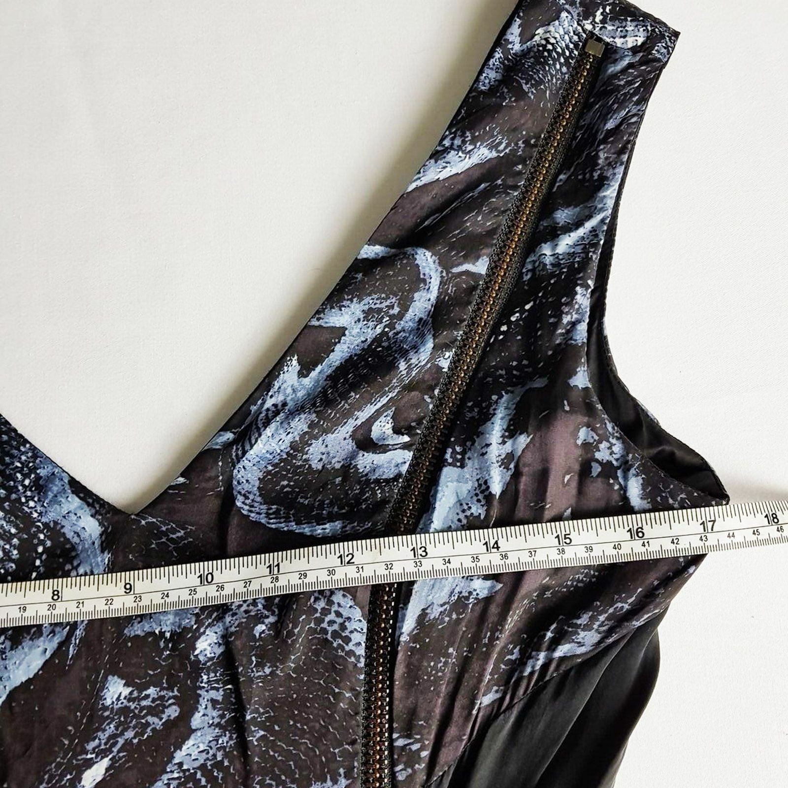 KSUBI Snakeskin Print Plunging Blue Black Women's Bodycon Dress Party Designer