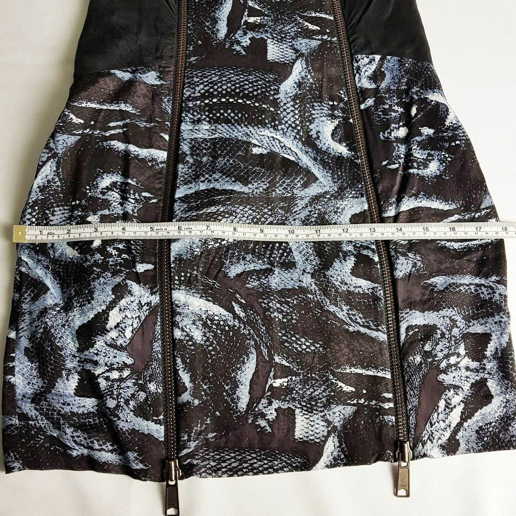 KSUBI Snakeskin Print Plunging Blue Black Women's Bodycon Dress Party Designer