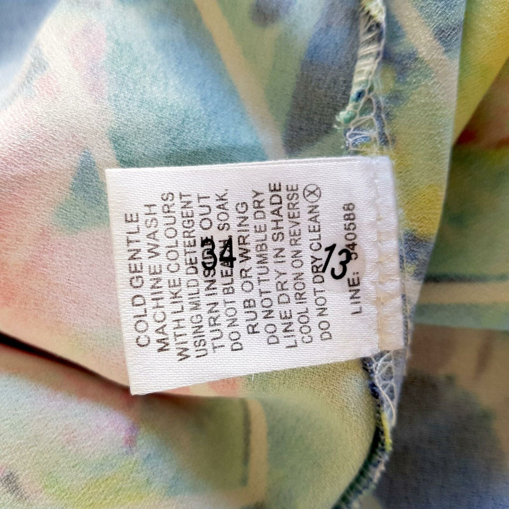 DOTTI Pink Blue Floral Spaghetti Strap Women's Fit & Flare Dress Sexy Open Back