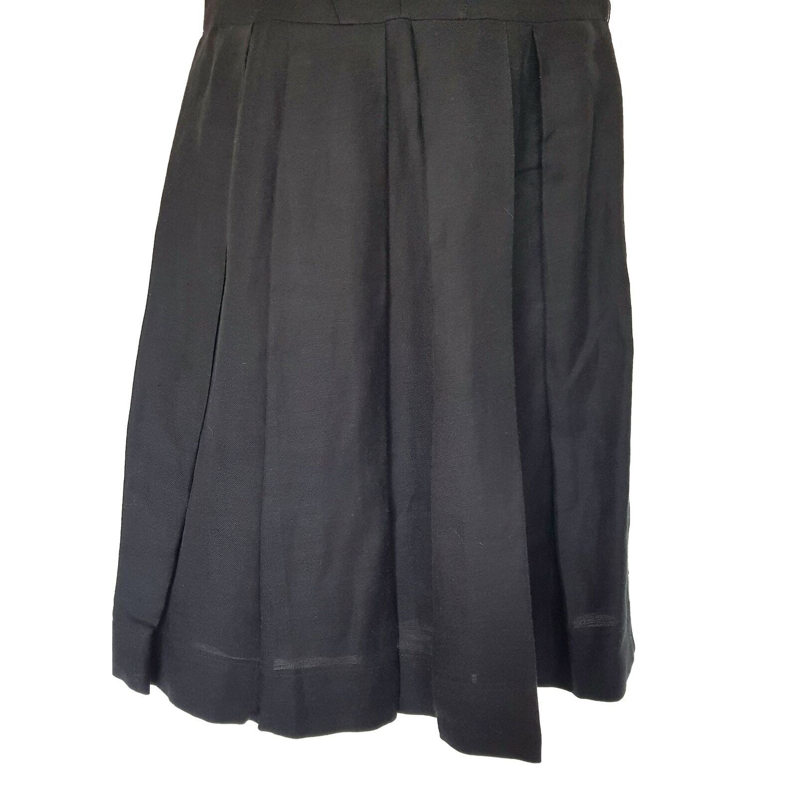 CUE Little Black Dress Spaghetti Strap Ladies A-Line Pleated Ruffled V-Neck Sz 8