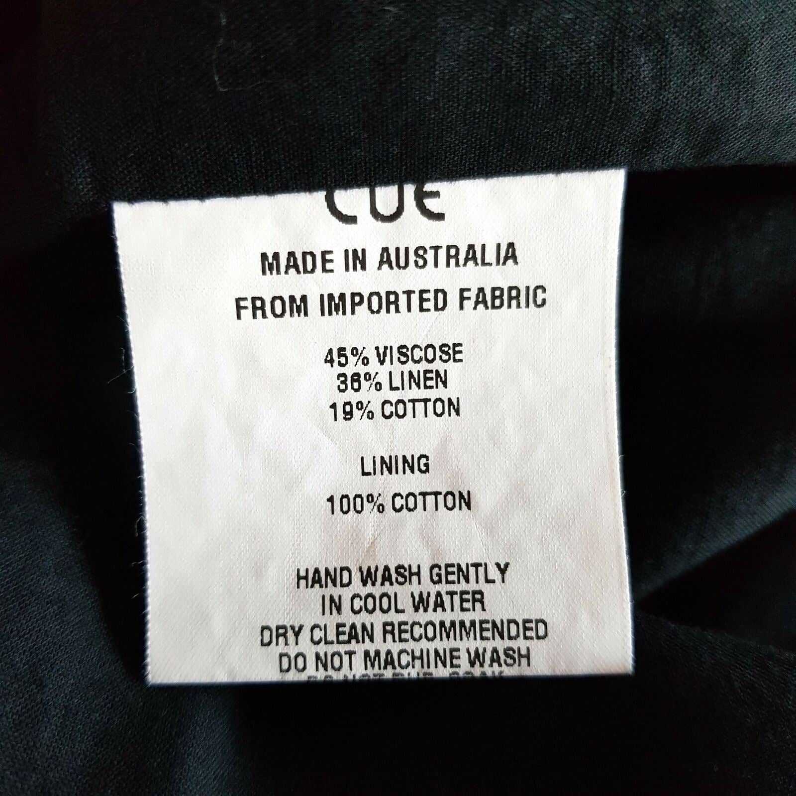 CUE Little Black Dress Spaghetti Strap Ladies A-Line Pleated Ruffled V-Neck Sz 8