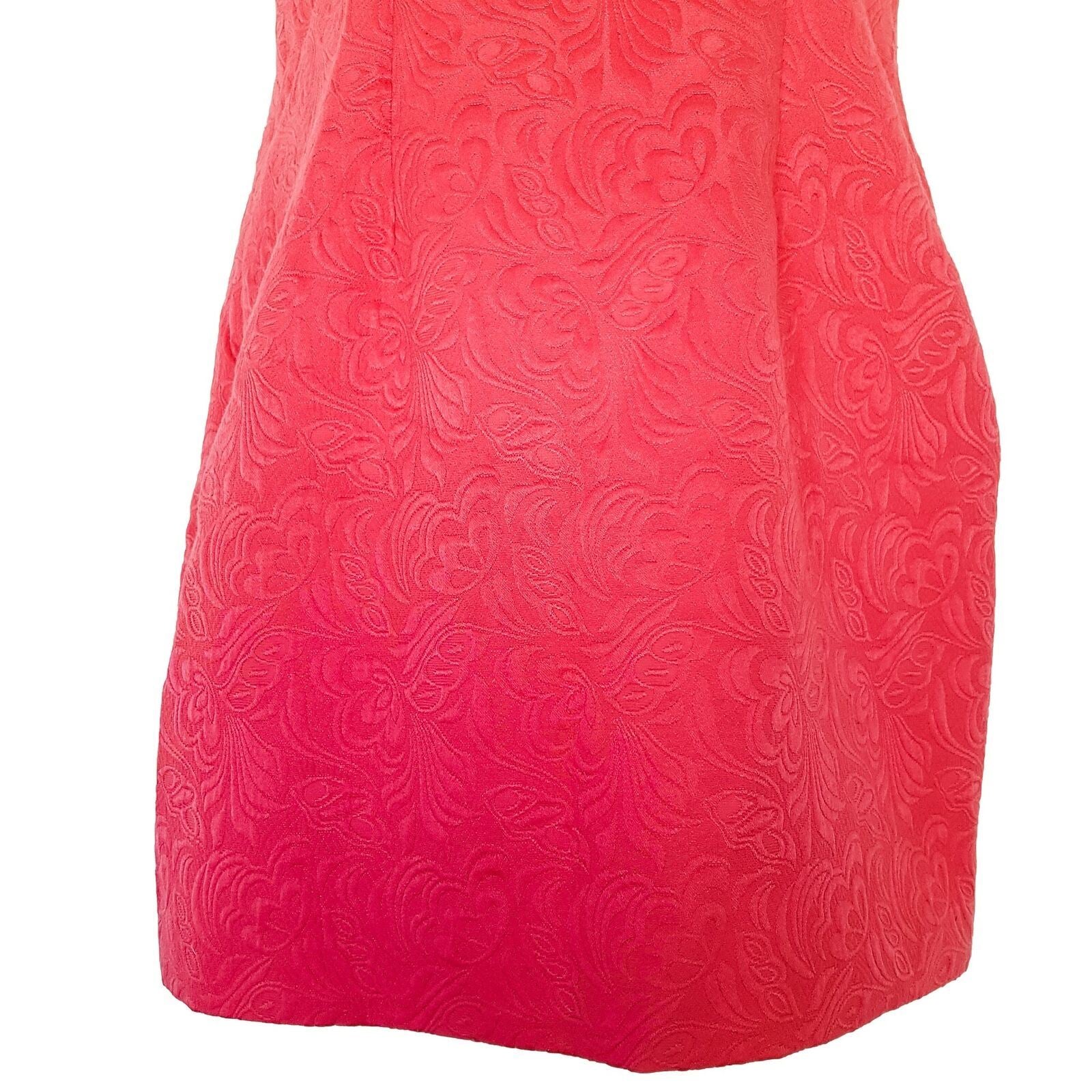 FOREVER NEW Hot Pink Women's Sheath Cocktail Dress Embellished Collar Round Neck