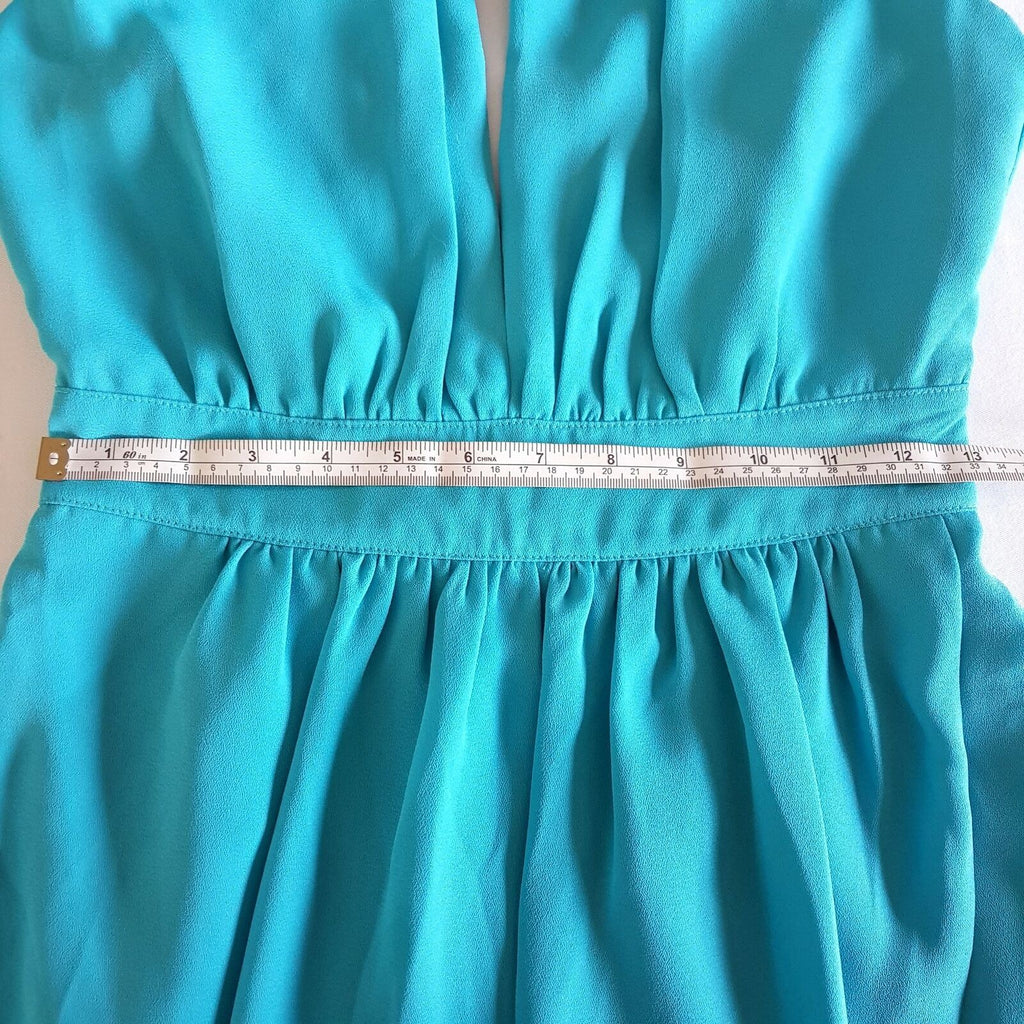 KEEPSAKE The Label Sky Blue Keyhole Front Women's Tulip Skirt Dress V-Back New