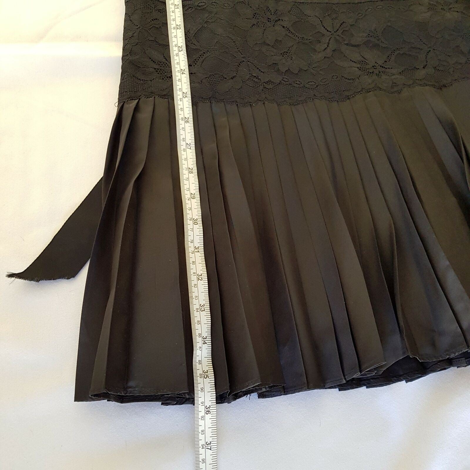 BANANA REPUBLIC Black Floral Lace Strapless Women's A-Line Pleated Silk Dress