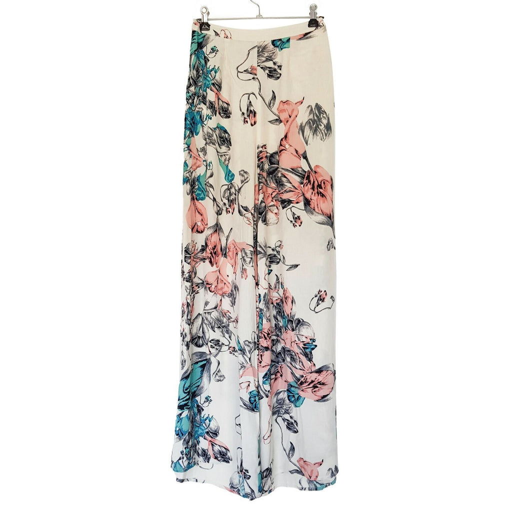 STAPLE THE LABEL White Floral High WaistWide Leg Relaxed Women's Palazzo Pants