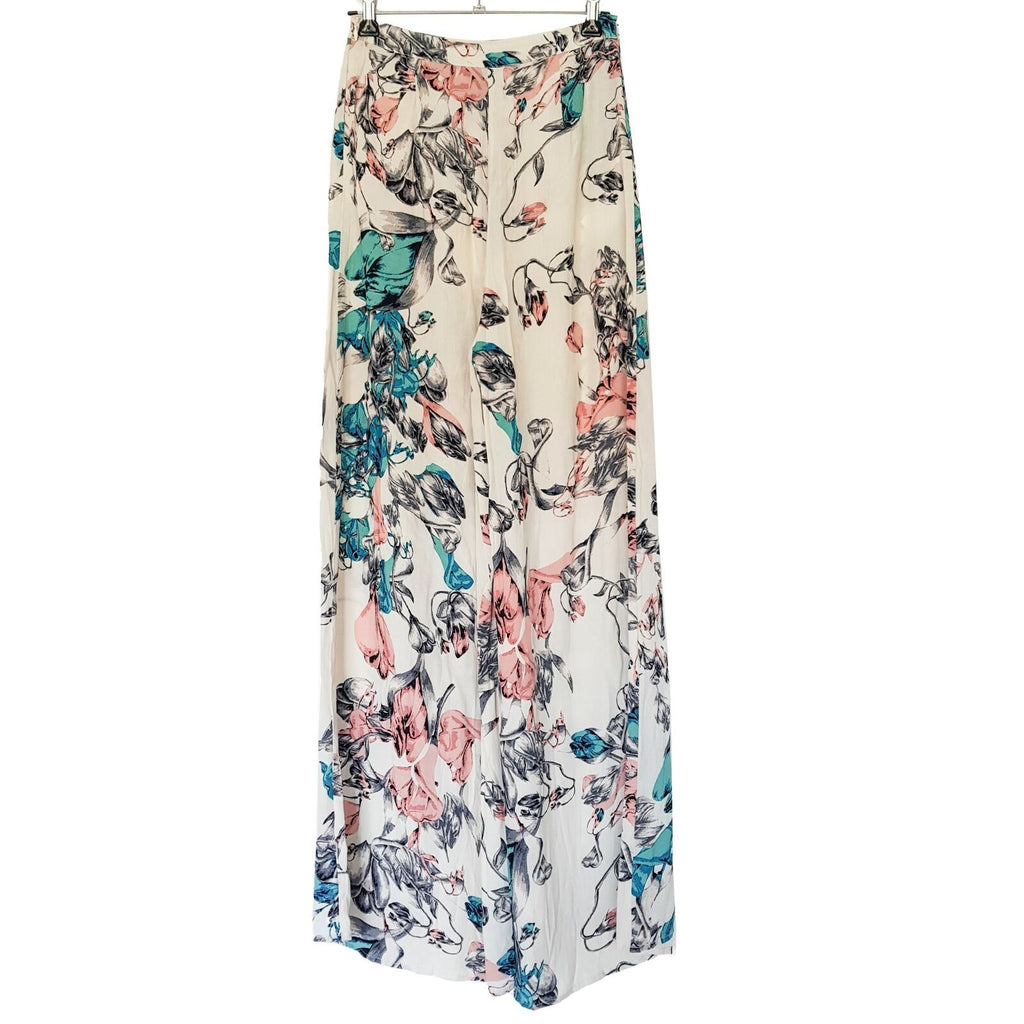 STAPLE THE LABEL White Floral High WaistWide Leg Relaxed Women's Palazzo Pants