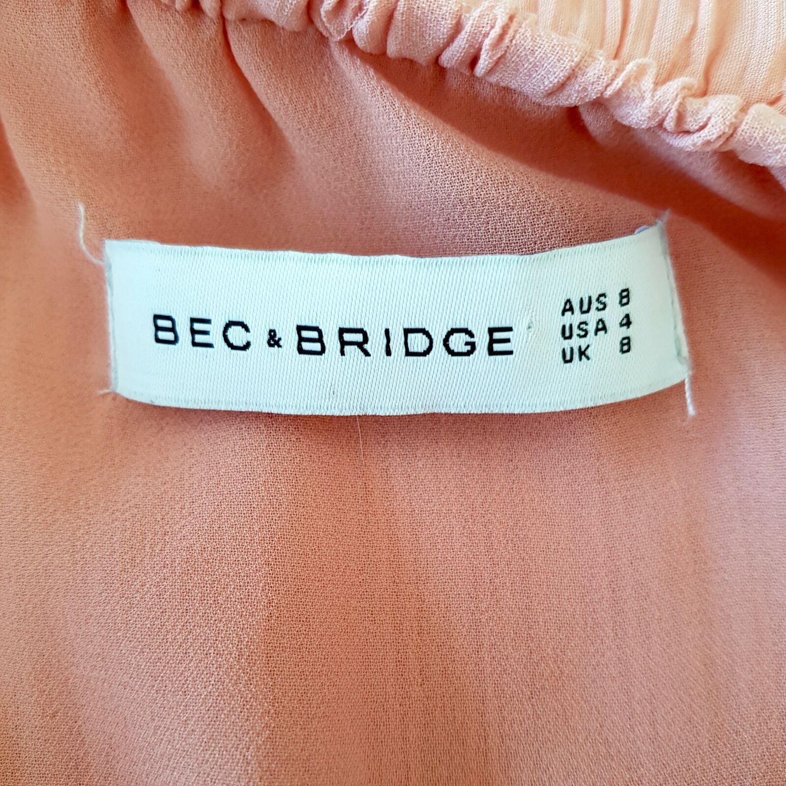 BEC & BRIDGE Designer Beige Pink Women's Tiered Trapeze & Swing Dress Keyhole