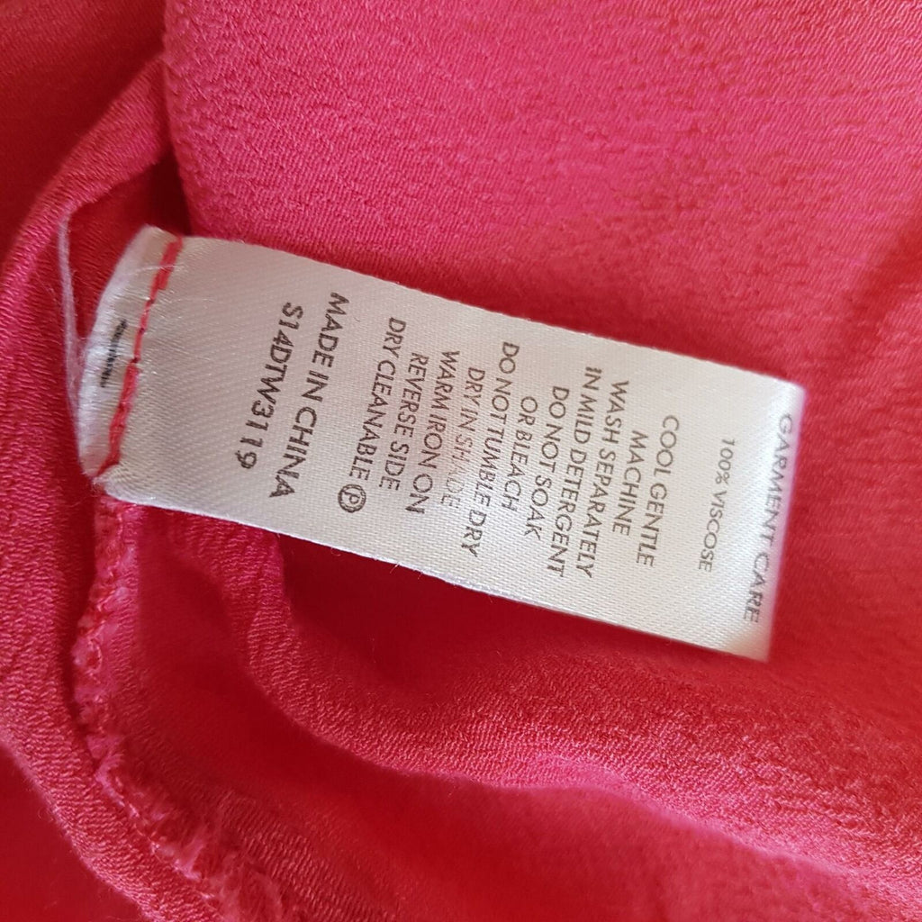 DIANA FERRARI Pink Floral Detail Short Sleeve Women's Basic Blouse Top Size 10