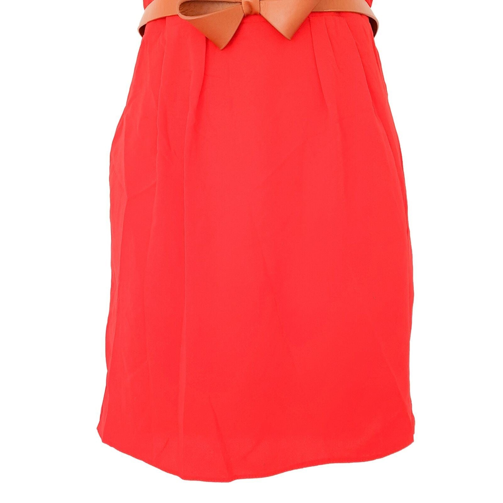 ASOS Petite Red Belted Short Sleeve Women's Pencil Dress Sweetheart Neck BNWT