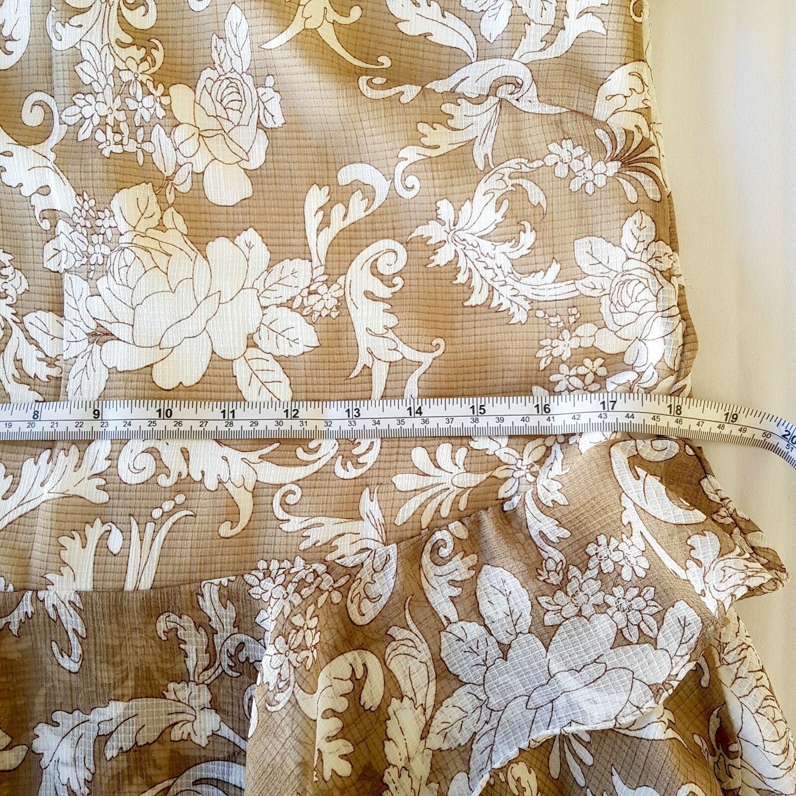 INDIKAH BY ANGEL BIBA Positano Dress Casual Brown White Floral Ruffled Women's