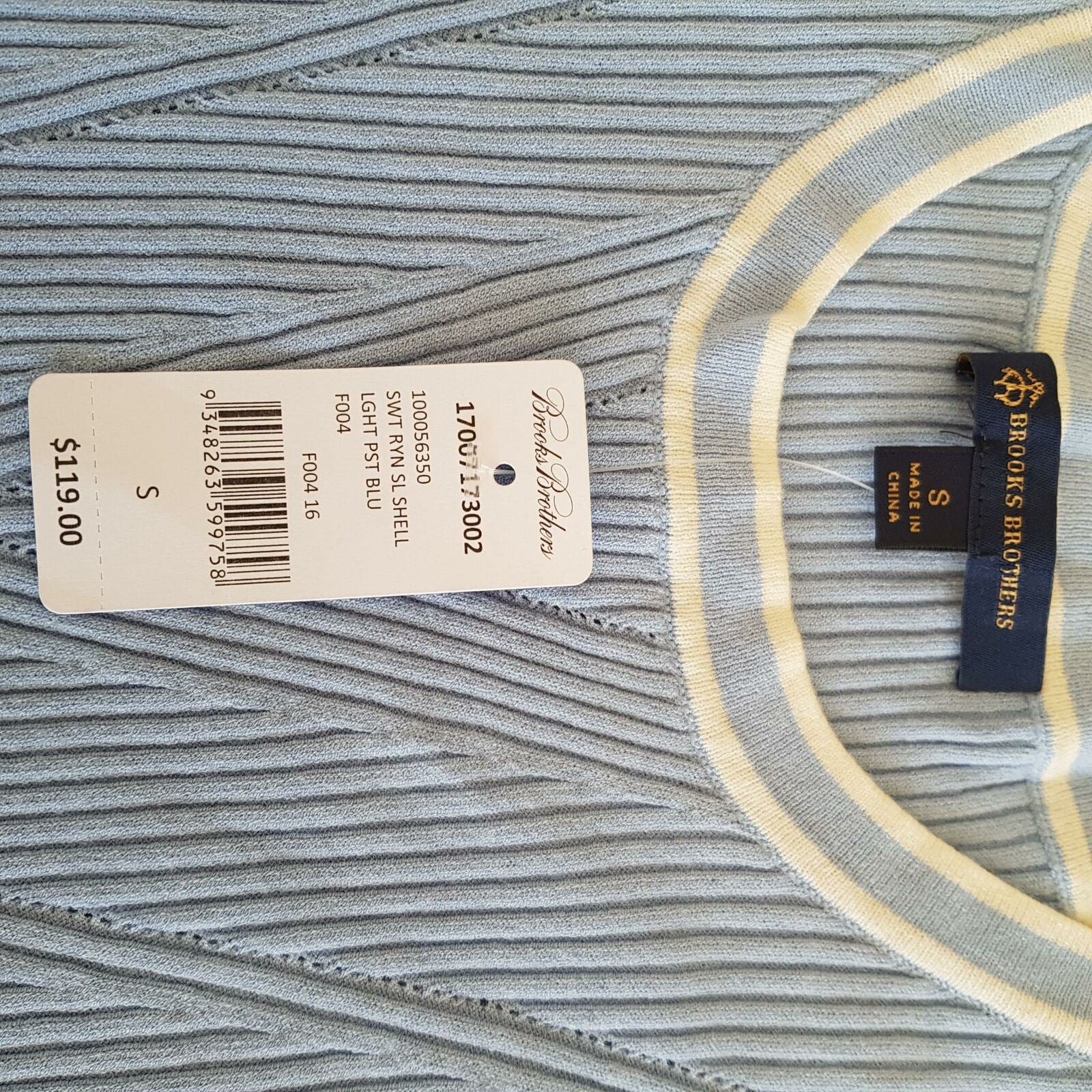 BROOKS BROTHERS Casual Light Blue Sleeveless Women's Sweater Vest Crew Neck BNWT