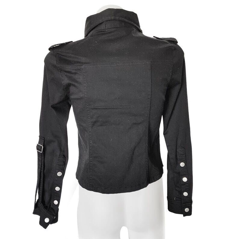 MISS SELFISH Black Collared Gothic Jacket Casual Formal Ladies Office Work Wear