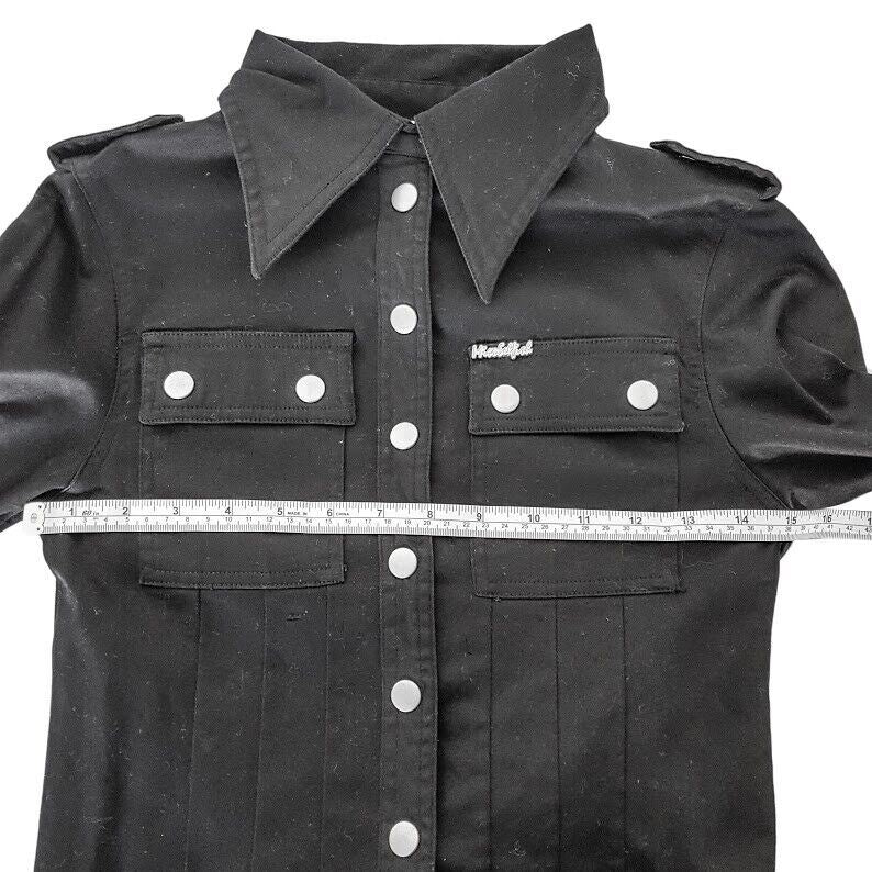 MISS SELFISH Black Collared Gothic Jacket Casual Formal Ladies Office Work Wear