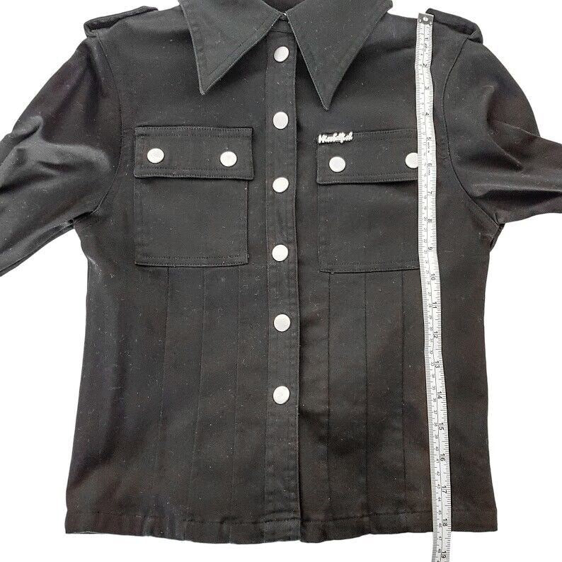 MISS SELFISH Black Collared Gothic Jacket Casual Formal Ladies Office Work Wear