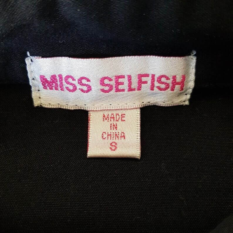 MISS SELFISH Black Collared Gothic Jacket Casual Formal Ladies Office Work Wear