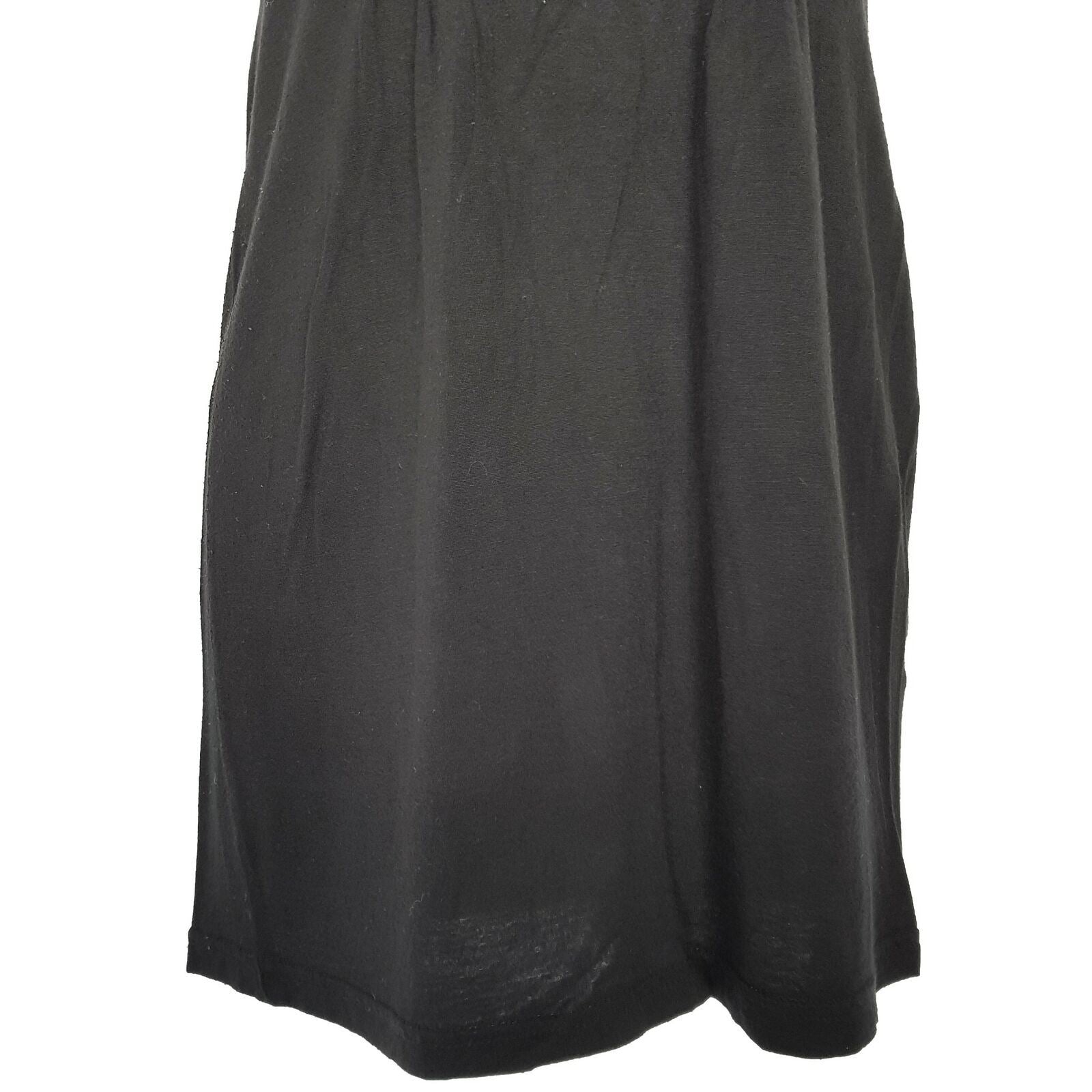 PILGRIM Casual Kira Black Knit Ladies Shirt Dress Short Sleeve Collared Neckline