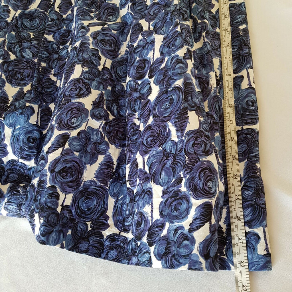 PORTMANS Blue Floral Print Women's Strapless Cocktail Dress Zip Back Fully Lined