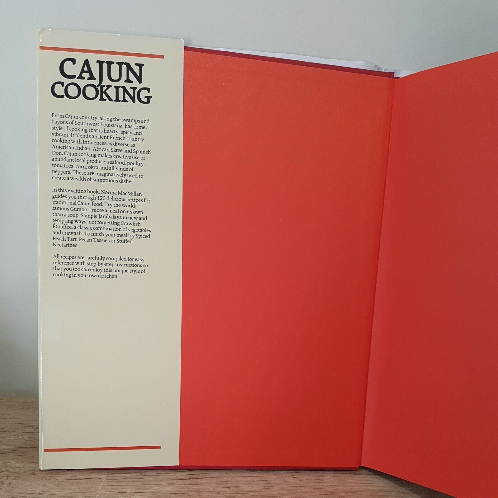 Cajun Cooking Norma Macmillan Cookbook Hardcover London 1987 Vintage 086124298X