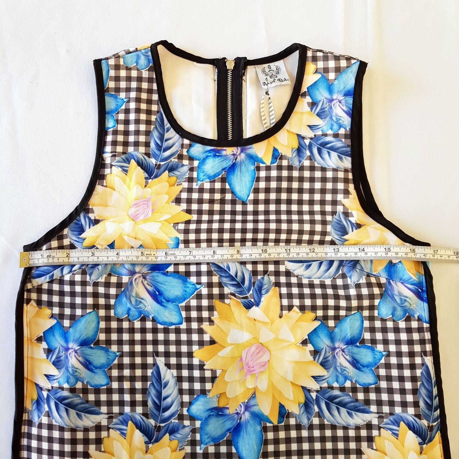 ANGEL BIBA Multi-Coloured Floral Sleeveless Ladies Shift Dress Two Front Pockets