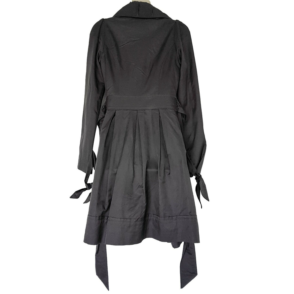 REVIEW Women's Grey Button Belted Designer Trench Coat Double-Breasted Jacket