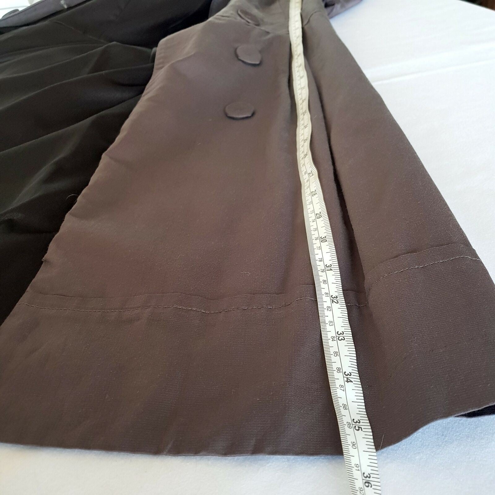 REVIEW Women's Grey Button Belted Designer Trench Coat Double-Breasted Jacket