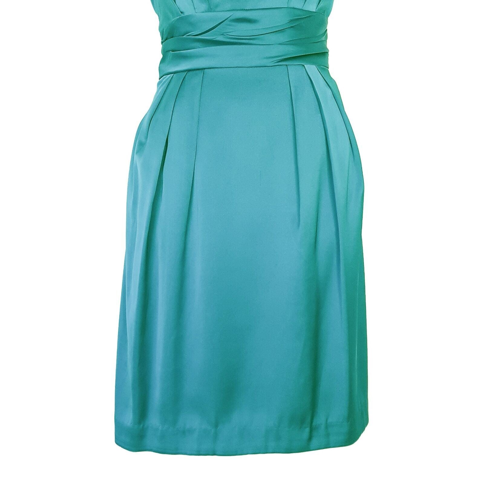 PILGRIM Romance Ruffle Dress Blue Green Teal Turquoise Sleeveless Cocktail Party