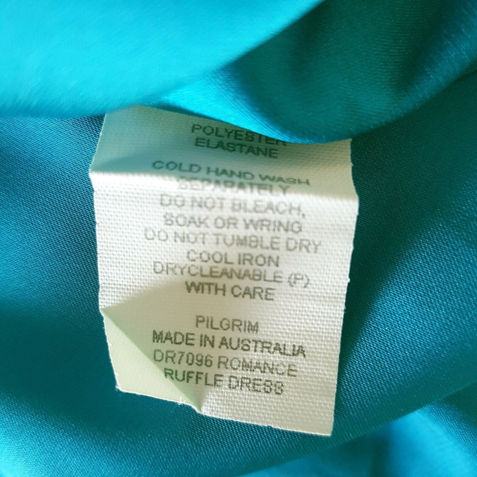 PILGRIM Romance Ruffle Dress Blue Green Teal Turquoise Sleeveless Cocktail Party