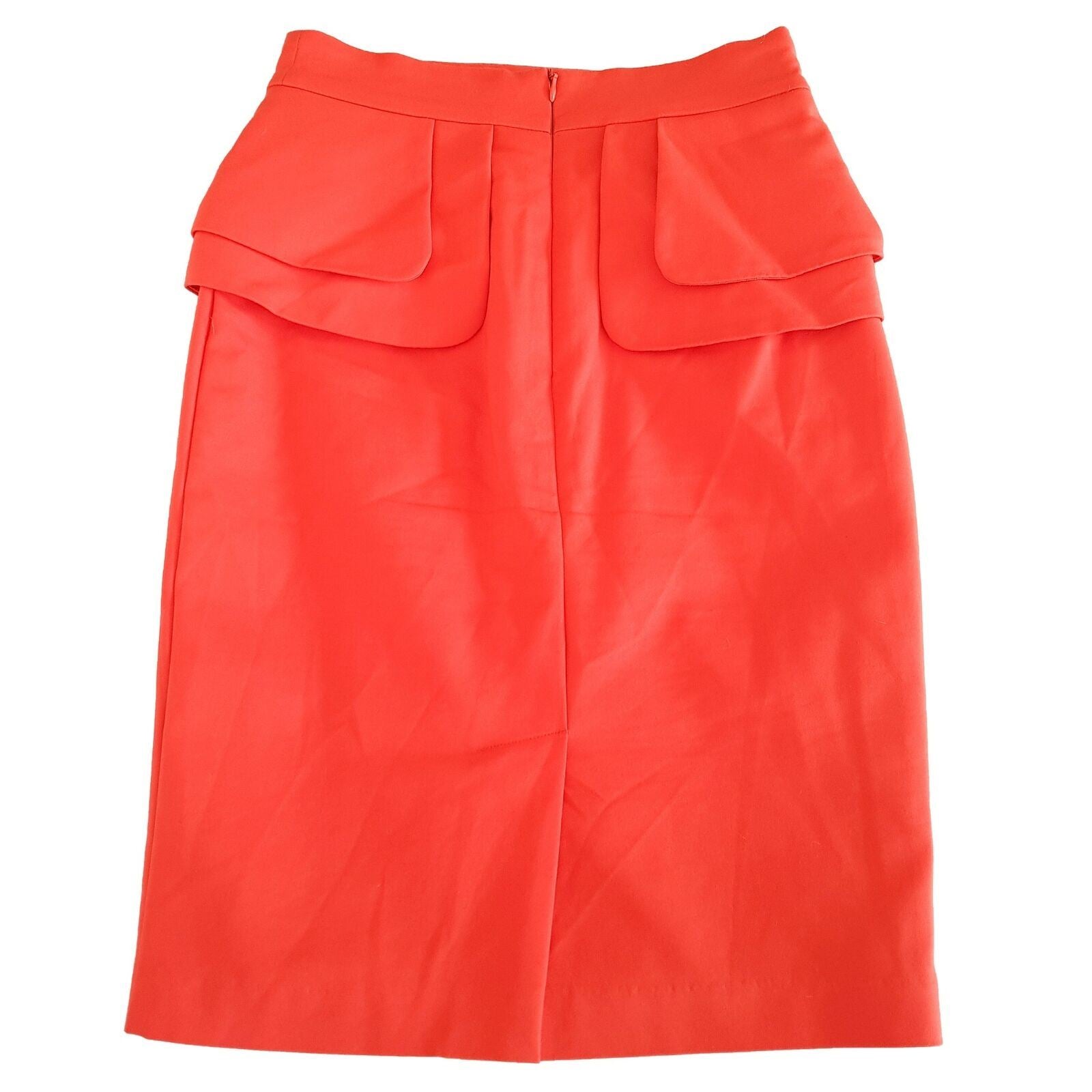 FORCAST Tangerine Orange High Waist Women's Pencil Peplum Skirt Workwear Office