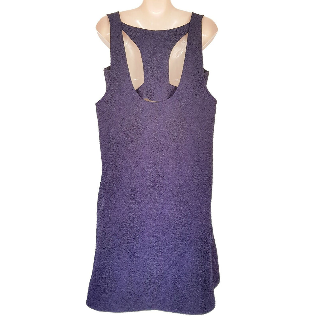 SEED HERITAGE Navy Blue Textured Cutout Sleeveless Ladies A-Line Cocktail Dress