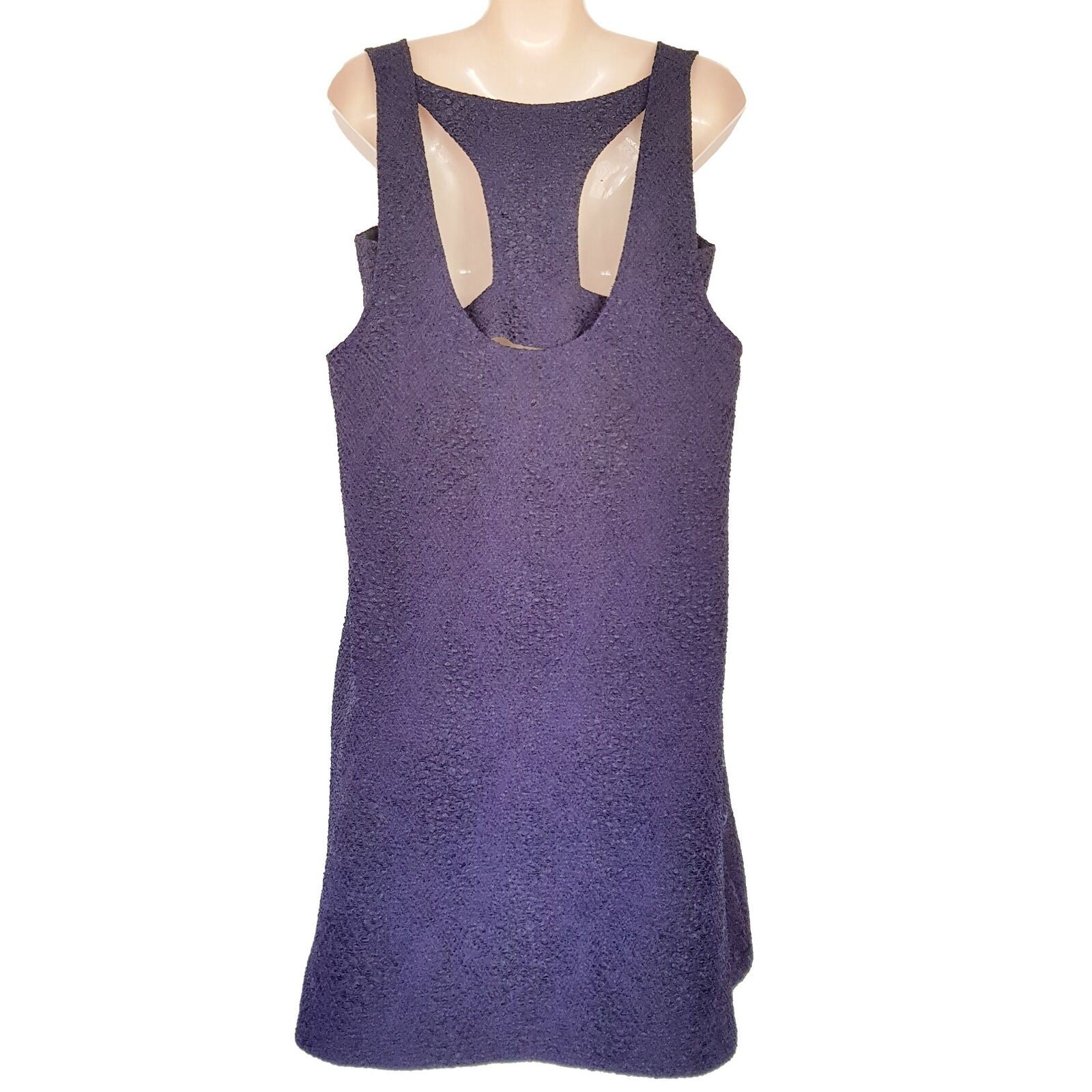 SEED HERITAGE Navy Blue Textured Cutout Sleeveless Ladies A-Line Cocktail Dress