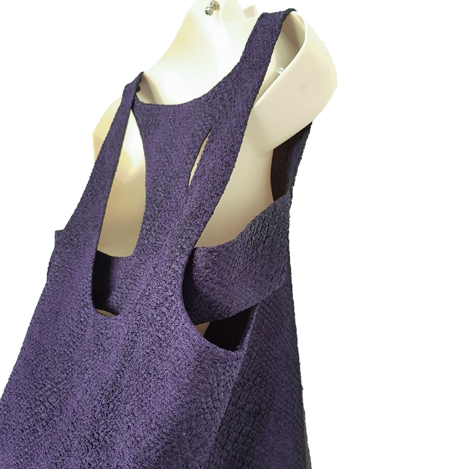 SEED HERITAGE Navy Blue Textured Cutout Sleeveless Ladies A-Line Cocktail Dress