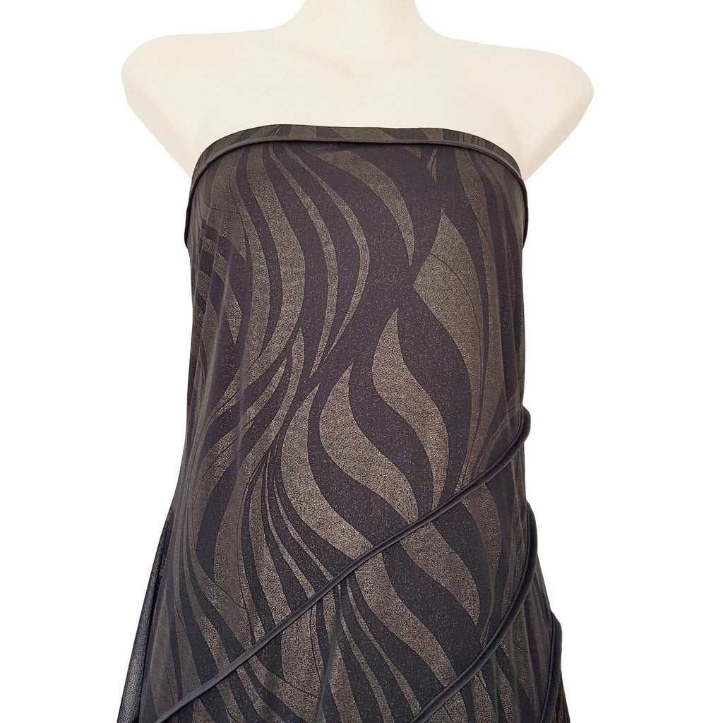 PURPLEPATCH Sexy Black Metallic Gold Asymmetric Women's Strapless Dress Cocktail