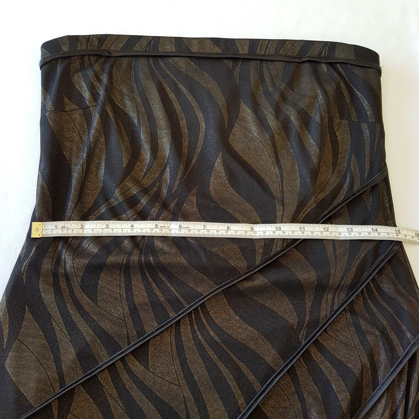 PURPLEPATCH Sexy Black Metallic Gold Asymmetric Women's Strapless Dress Cocktail