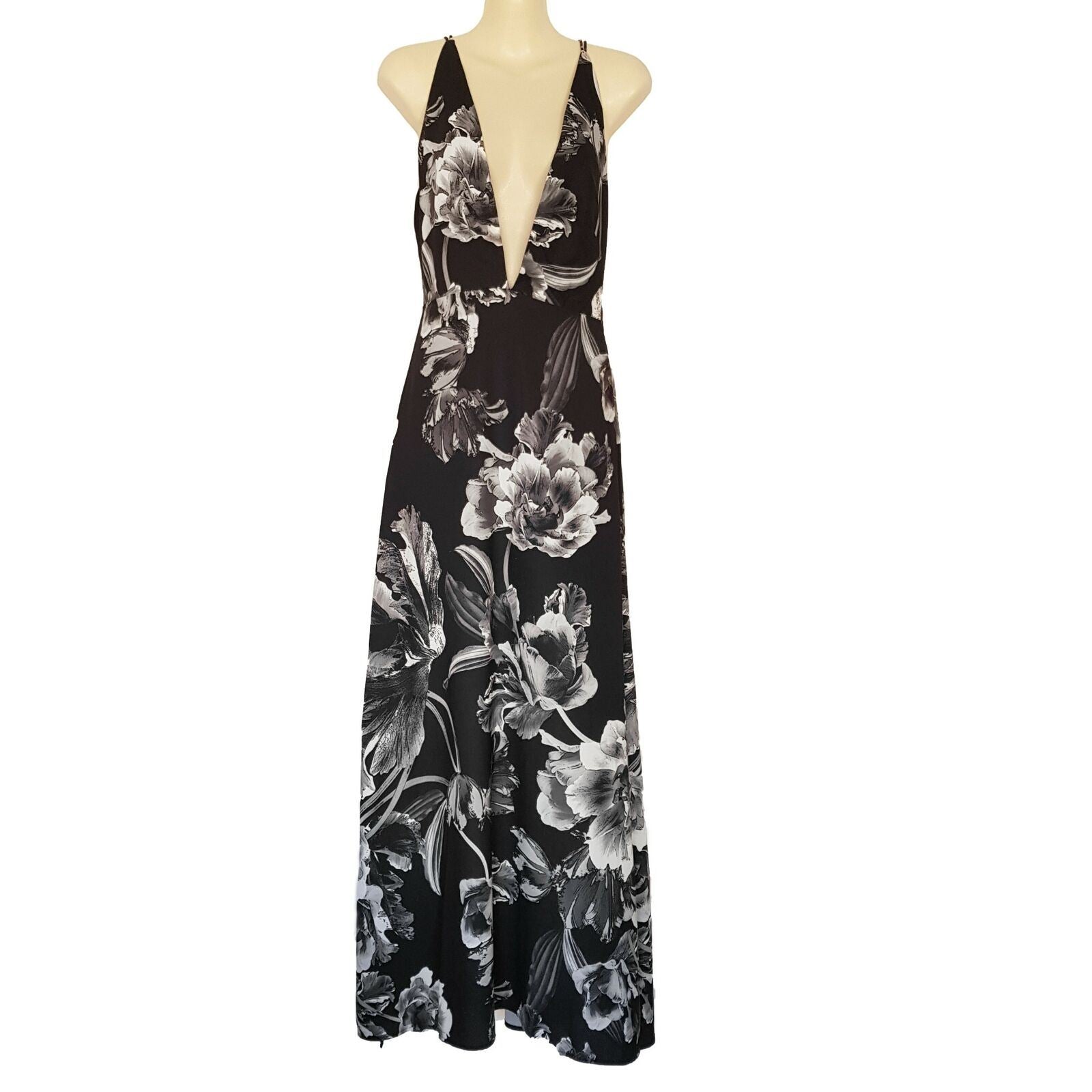 KEEPSAKE More Than This Grey & Black Floral Print Sleeveless Women's Maxi Dress