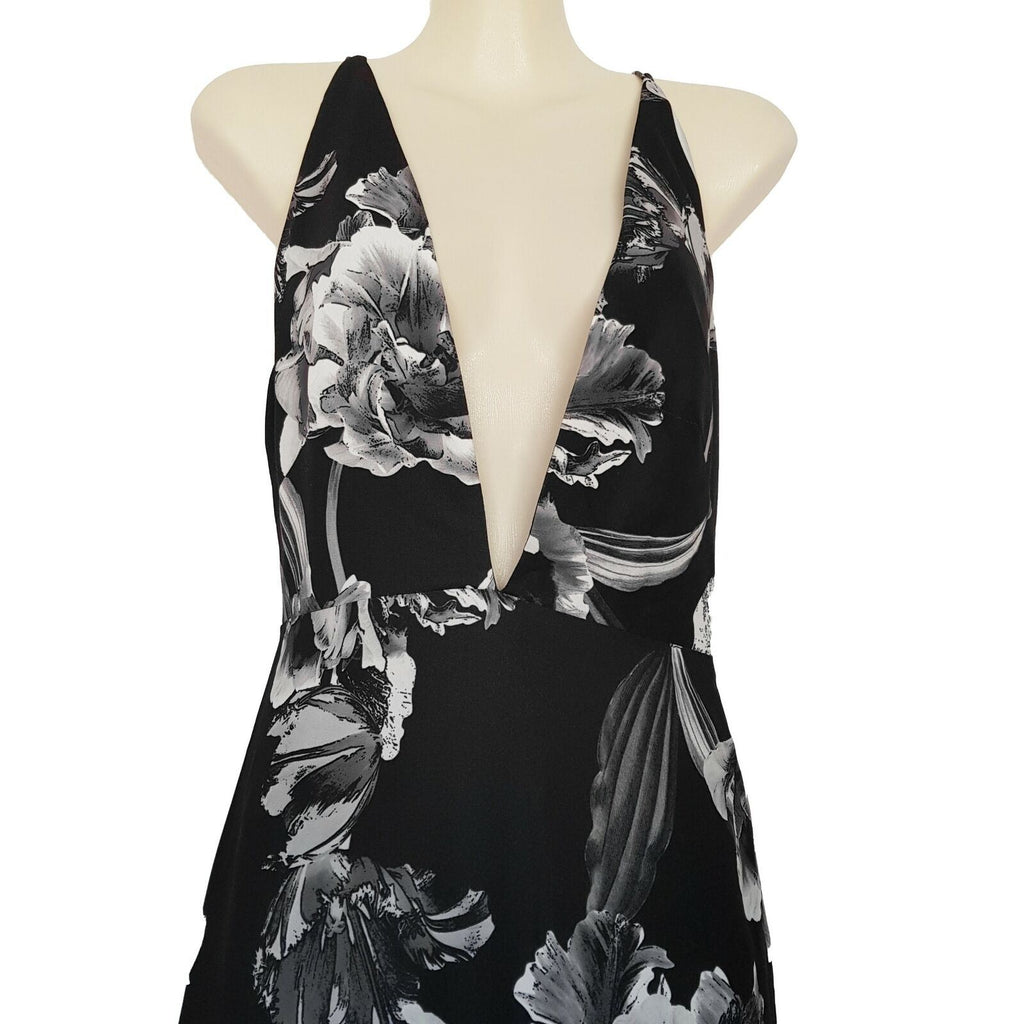 KEEPSAKE More Than This Grey & Black Floral Print Sleeveless Women's Maxi Dress