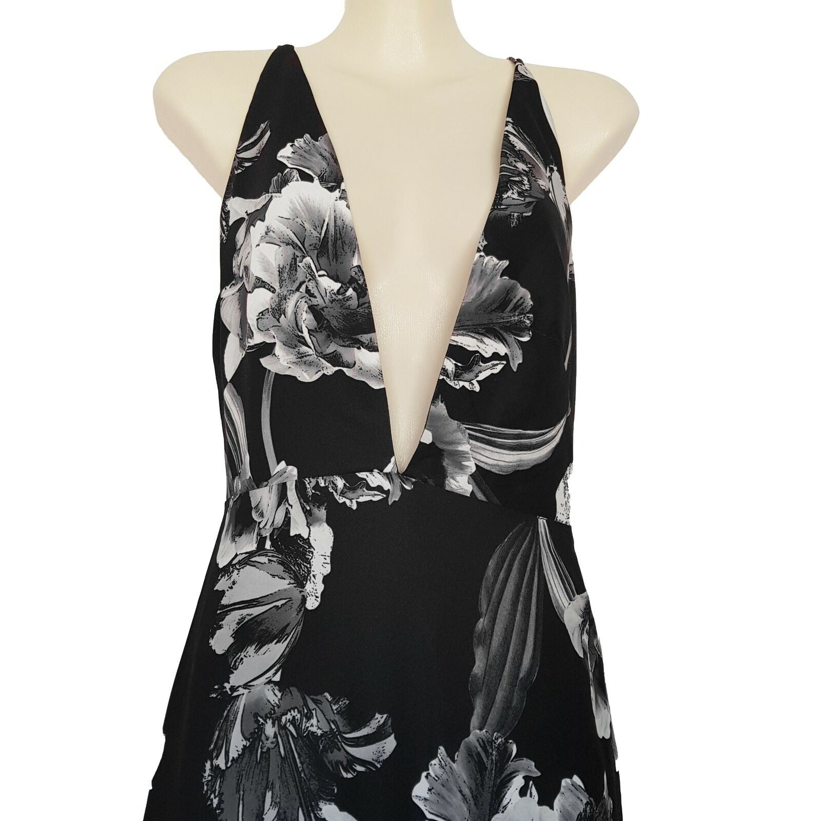 KEEPSAKE More Than This Grey & Black Floral Print Sleeveless Women's Maxi Dress