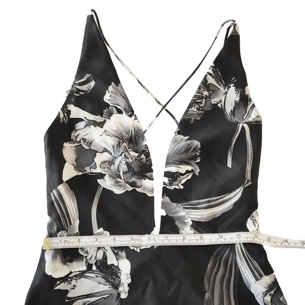 KEEPSAKE More Than This Grey & Black Floral Print Sleeveless Women's Maxi Dress