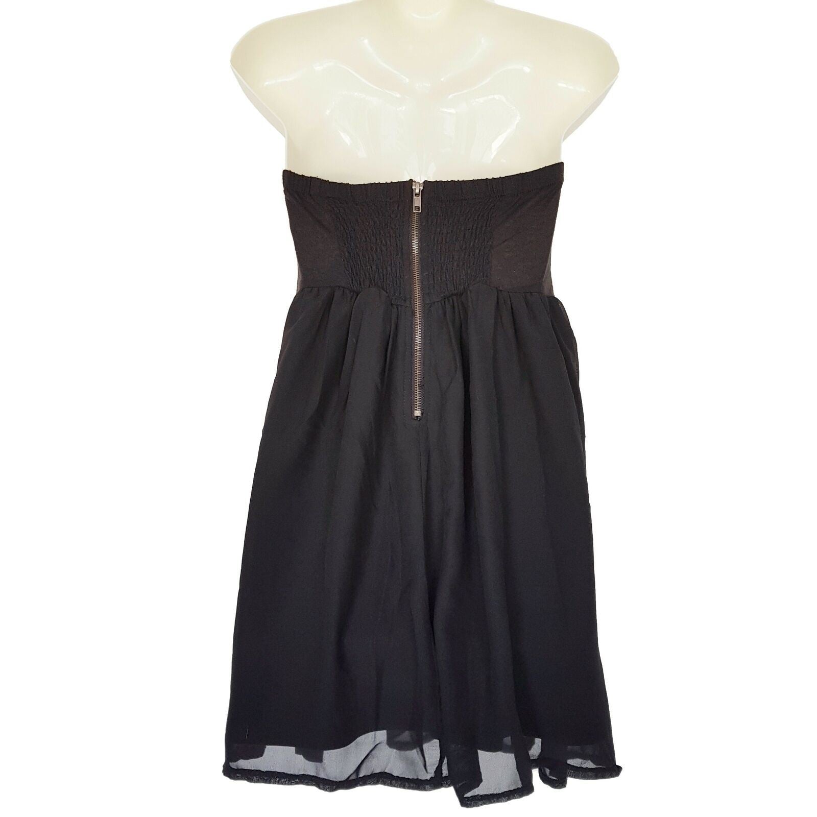 PARADISCO Black Gold Pattern Strapless Sweetheart Women's Mini Party Dress BNWT